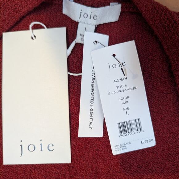 Joie Alenah Knotted Sweater in Rum Red – Size Large (NWT) - Picture 5 of 11